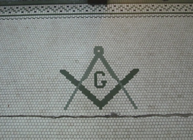 Masonic Symbol Floor of Building in Chicago overlooked chicago architecture