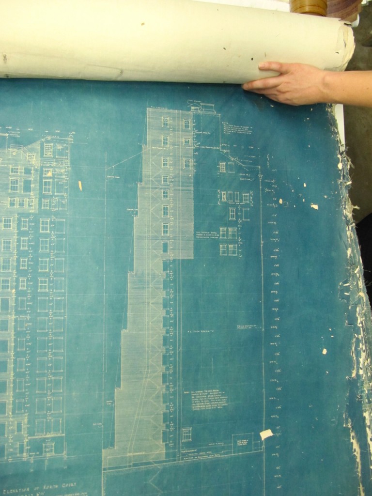 archival blueprint from union league club chicago