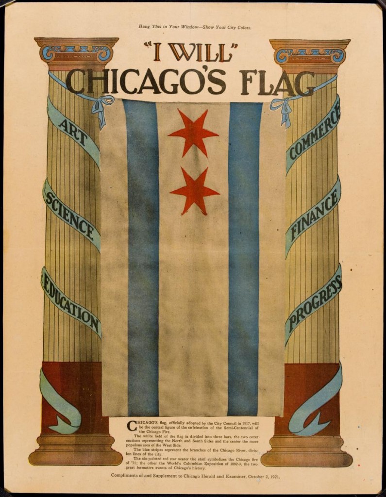Chicago flag historic poster