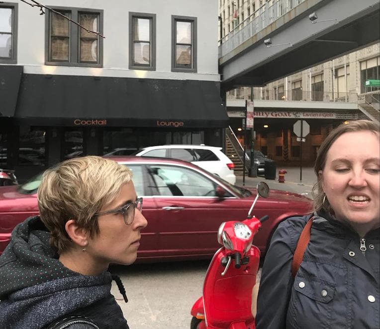 Detours guide Morgan Lott Historic Chicago Walking Bar Tour intense face