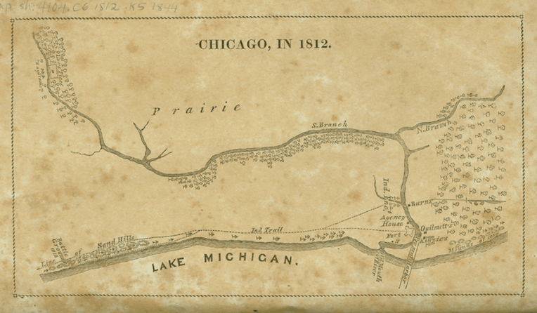 Illinois bicentennial Map of Chicago in 1812