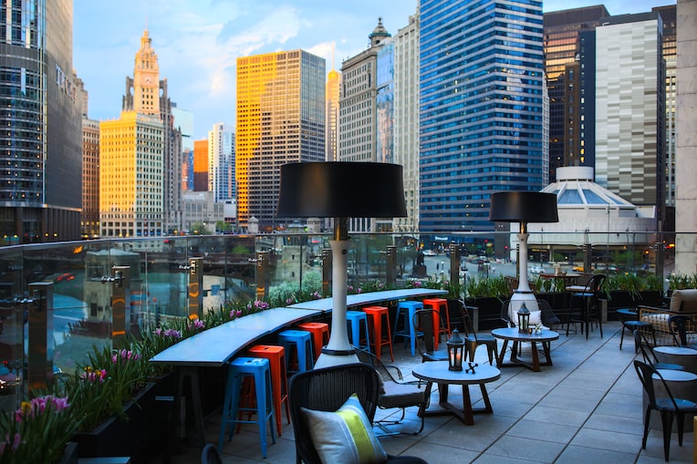 Raised Terrace Evening bars with great views in chicago 