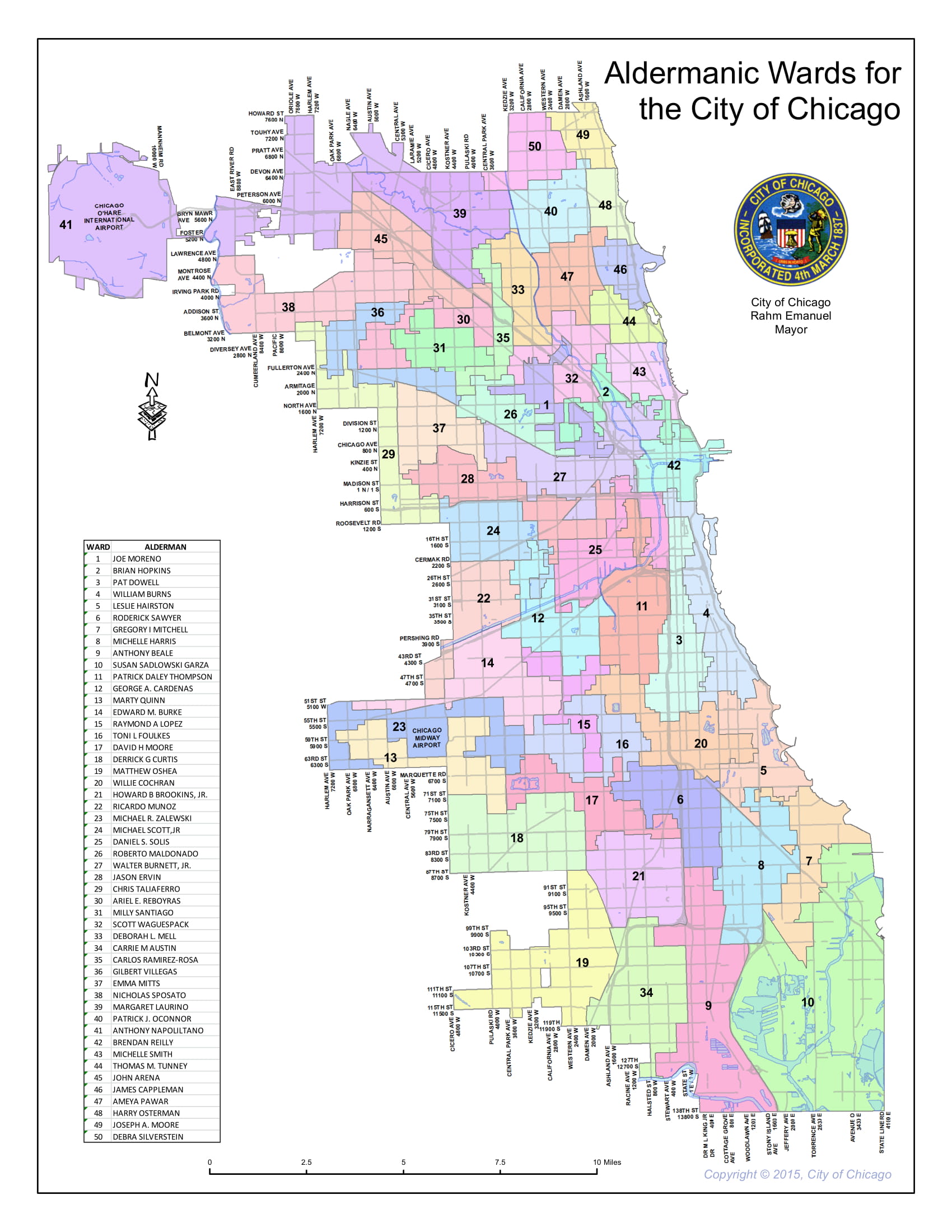 Chicago community areas ward map