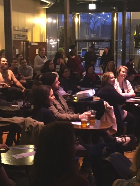 chicago women history event audience smiling