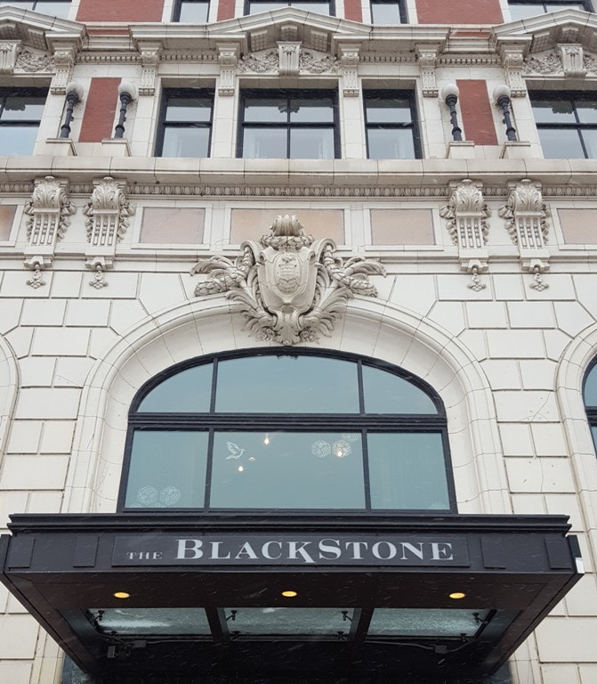 Blackstone Hotel front door facade Michigan Ave