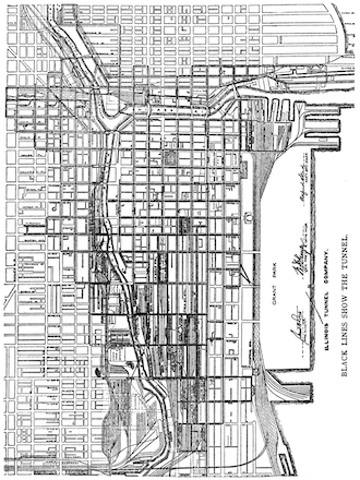 Chicago flood 1992 Chicago Tunnel system map 1910