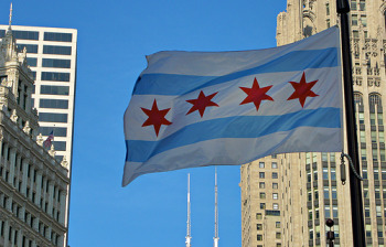 Chicago Flag T-Shirt in White - Great Chicago Gifts