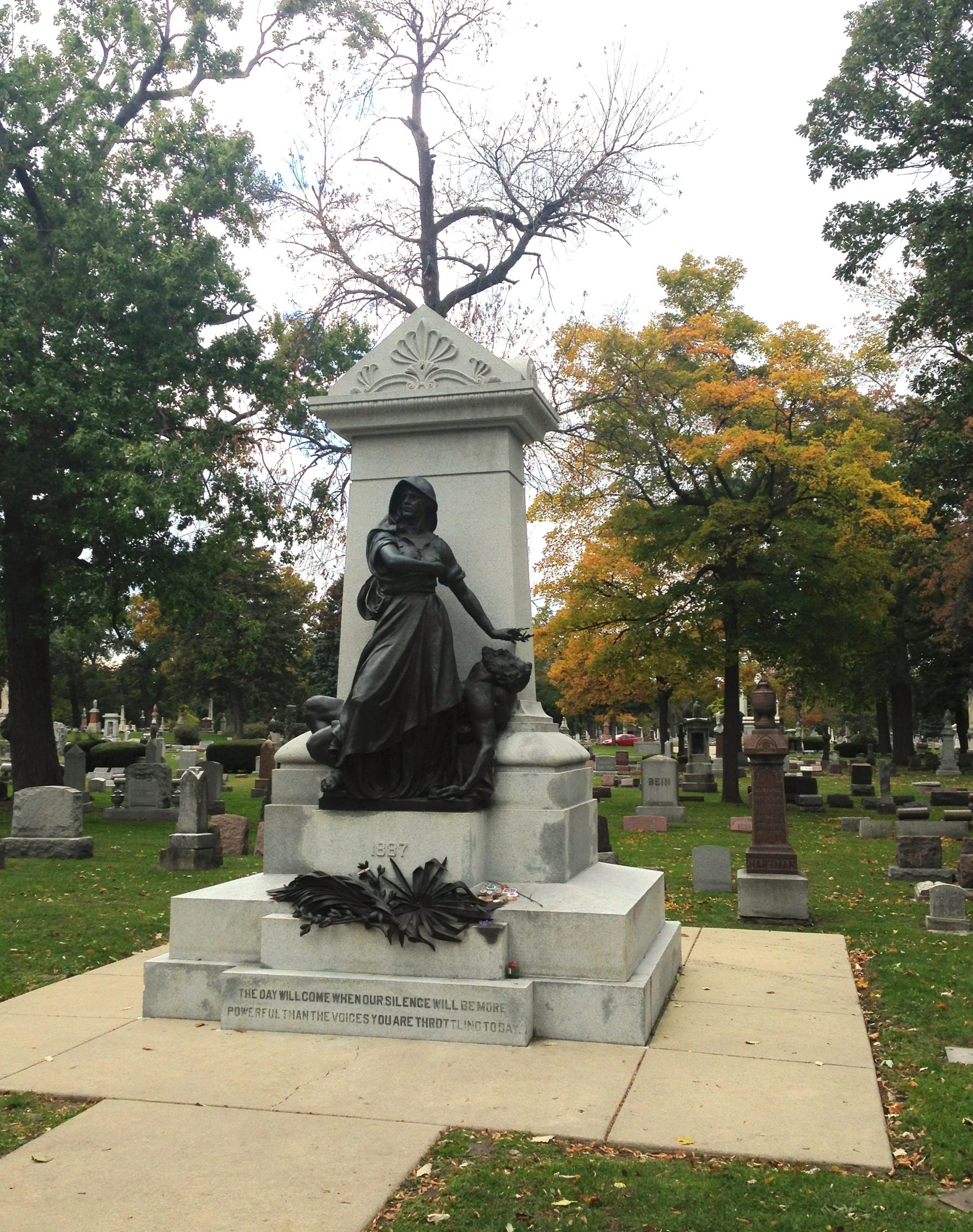 haymarket sculpture in Chicago cemeteries