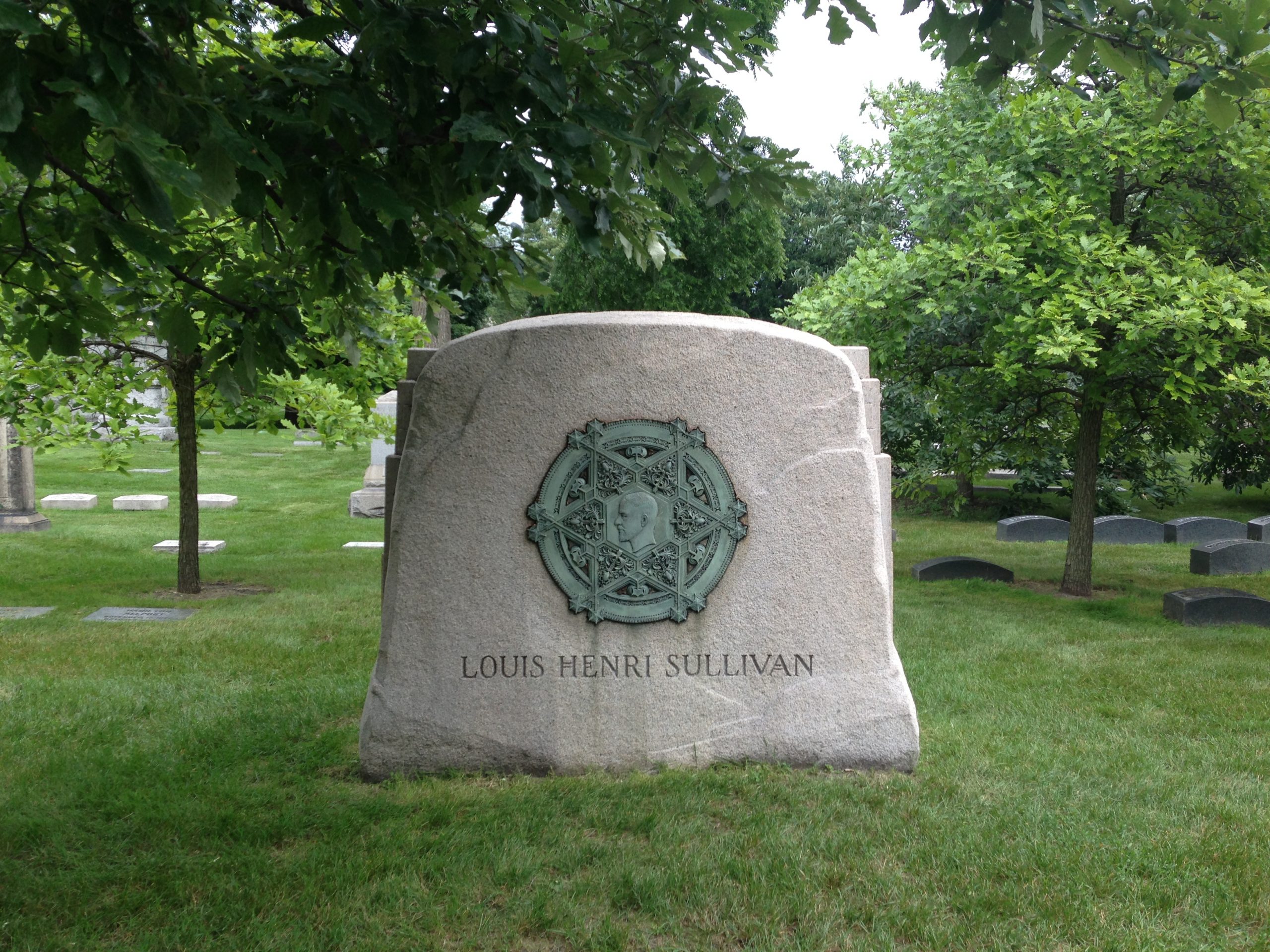 Gravestone of Louis Sullivan Architect Chicago cemeteries