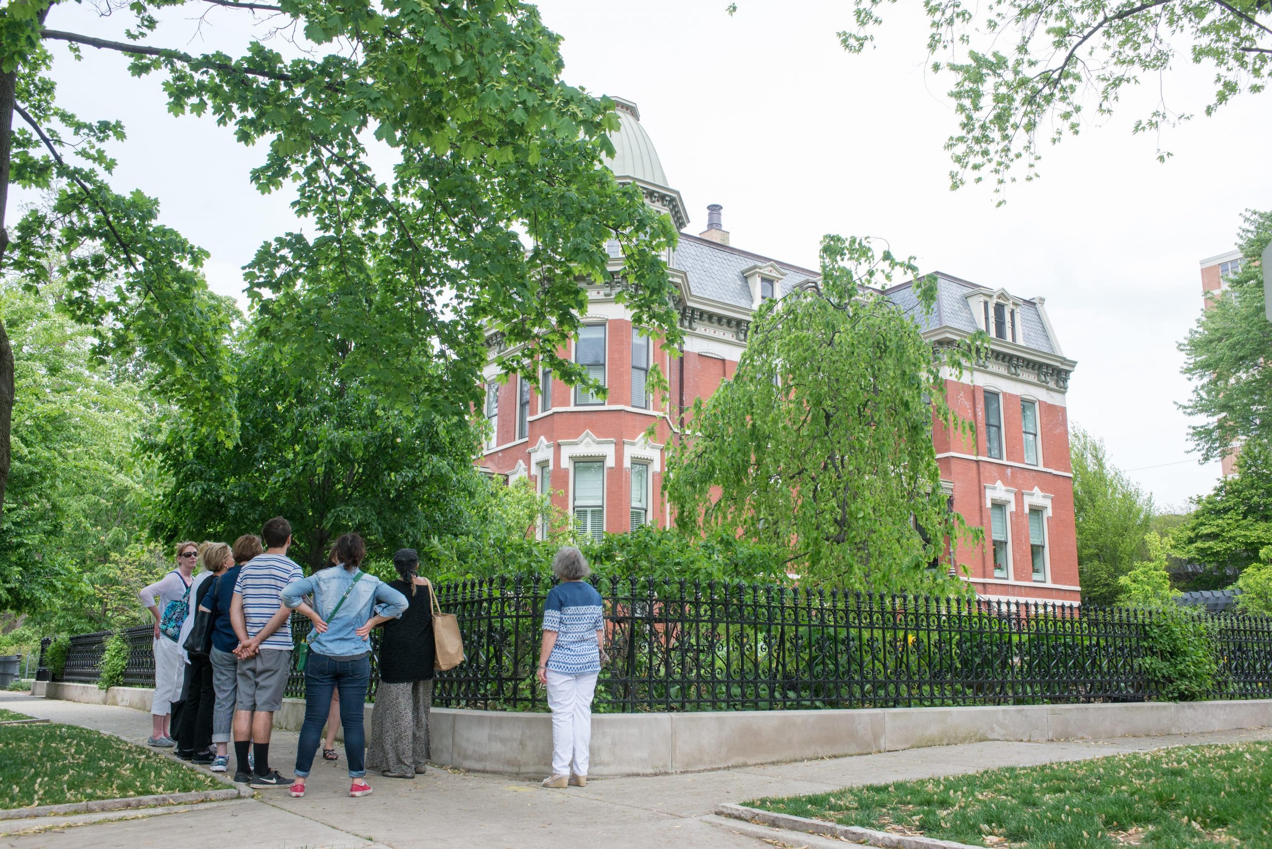 moat overlooked beautiful buildings in Chicago beer baron row Rapp House