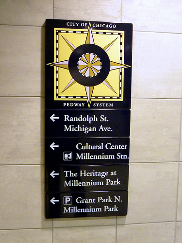 Pedway Sign chicago history research