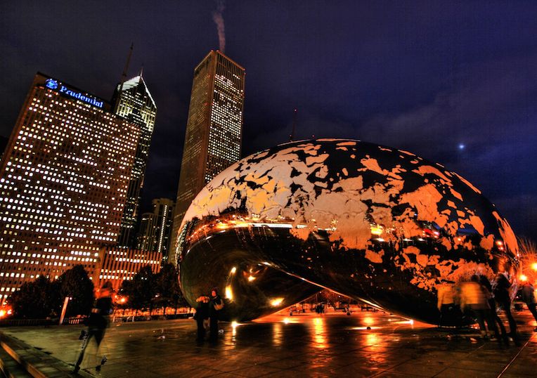 visit Chicago in winter Millennium Park Bean