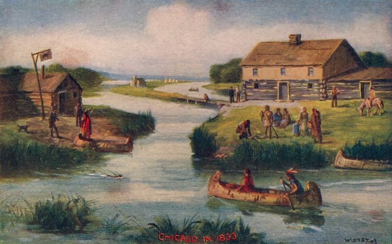 wolf point Chicago 1833 painting