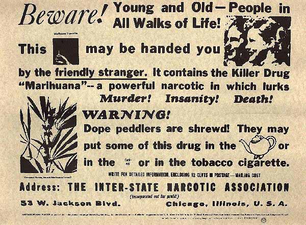 marijuana warning ad Inter-state narcotic association