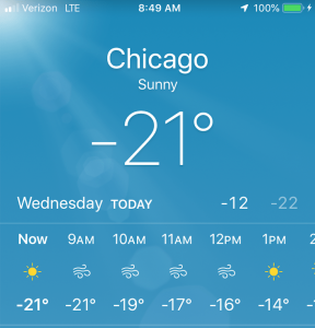 chicago polar vortex minus 21