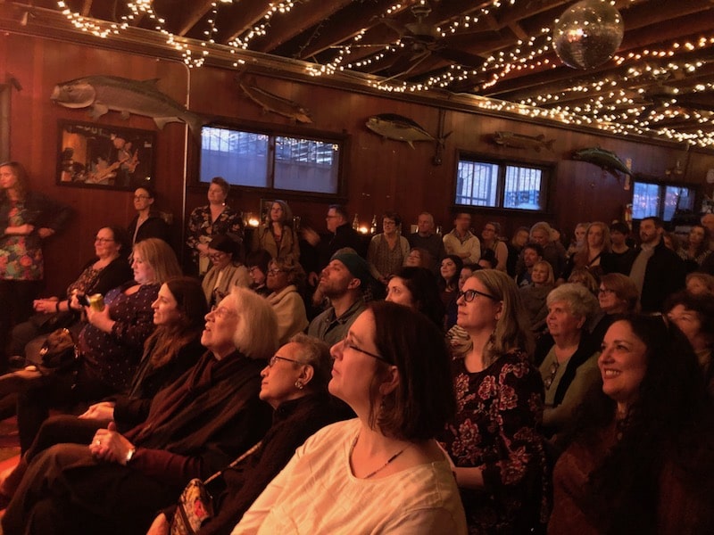 crowd at hideout for badass women chicago history