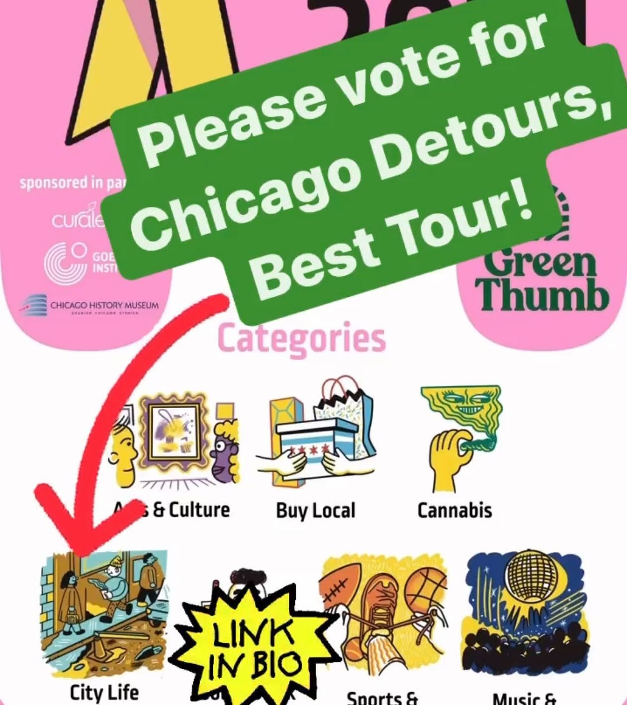Voting ends at noon today for the @chicago_reader “Best of Chicago” poll. We are up for “Best Tour” which you can find by scrolling down about two-thirds of the City Life category. It takes about a minute to do. Your support is super appreciated!
