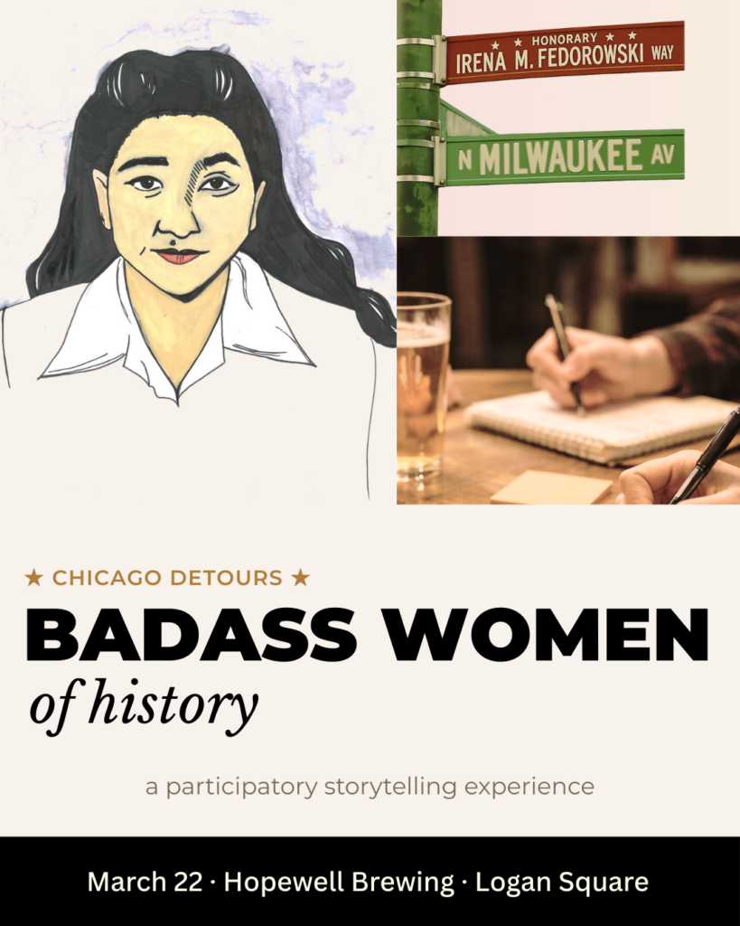 flyer for badass women history event chicago